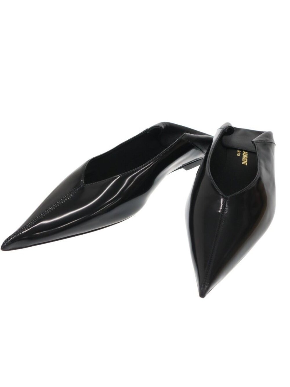 Saint Laurent Paris Pointed Toe Nuru Slippers Black